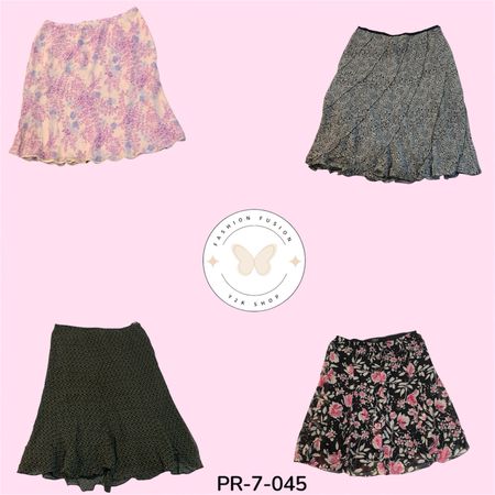 Vintage Y2K Printed Poly Skirts – Authentic 2000s Fashion Mix (PR-7-045)