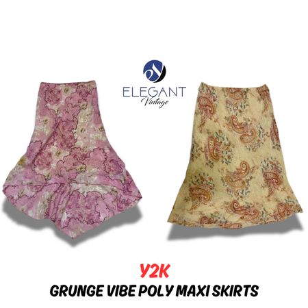 Y2K Grunge Vibe Poly Maxi Skirts - EV0188