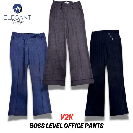 Y2K Boss Level Office Cotton Pants - EV0239