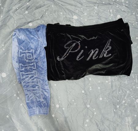 Pink velvet trousers