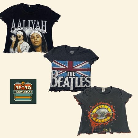 SS26 Upcycled baby tees with lettuce hem