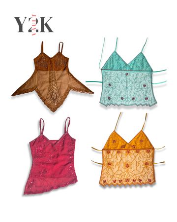 Embellished Mesh Tank Tops (Yv-716)