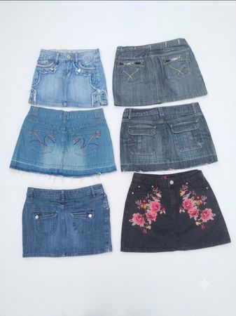 Jupes en denim mini cloutées esthétique Y2K ringarde (VM-69)