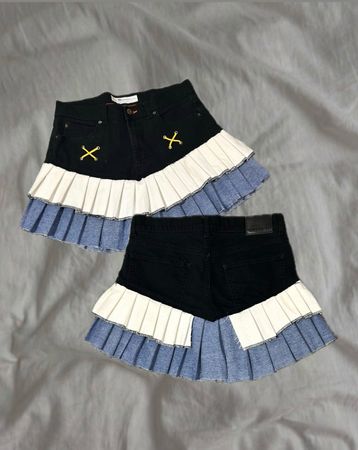 Upcycled Denim Classic Skirt