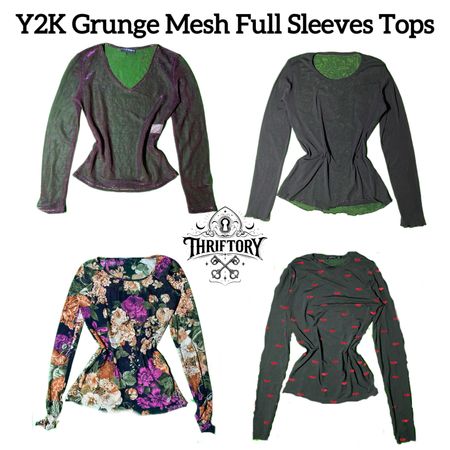Y2K Grunge Mesh Full Sleeves Tops TY-081