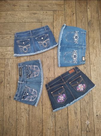 Vintage Master Curated Y2K & Rhinestone Denim Skirt Lot