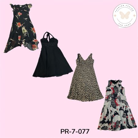 Vintage Y2K Printed Poly Dress – Iconic 2000s Style (PR-7-077)