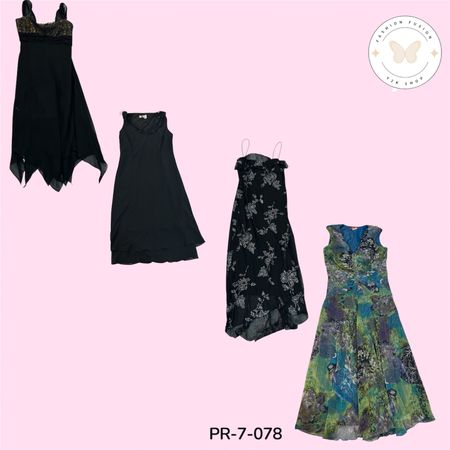 Y2K Floral Printed Poly Dress – Retro Chic Fashion (PR-7-078)