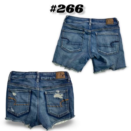 The selected item is a pair of American Eagle Outfitters Denim Shorts  Golden Tap (brand) American Eagle #266.