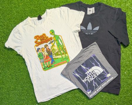 6631 - Adidas, The North Face, Columbia and The Rolling stones half sleeve t-shirt
