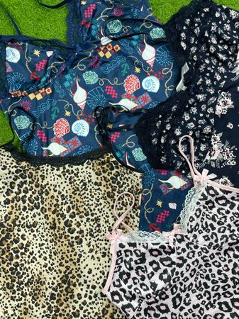 Printed poly nighty  top id 56