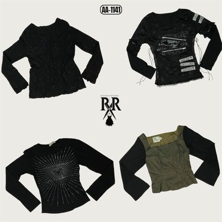Y2K Black Gothic Girl Era Full Sleeve Tops (AA-1141)
