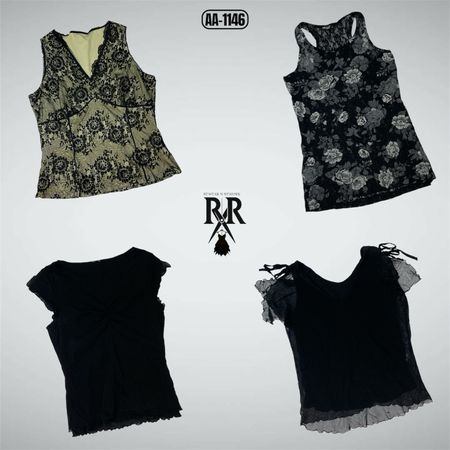Y2K Black Rave Mix Tops (AA-1146)