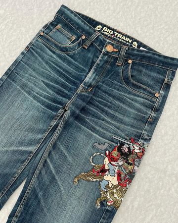 Japanes Denim Embroidery Jeans