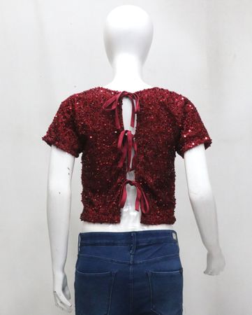 CR1887 UPCYCLED SEQUIN OPEN BACK TOP