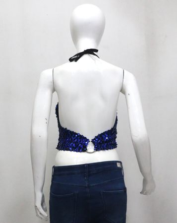 CR1888 UPCYCLED SEQUIN HALTER TOP