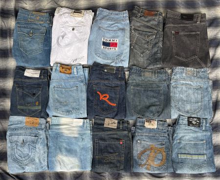 Denim hip hop branded jorts 16 pieces
