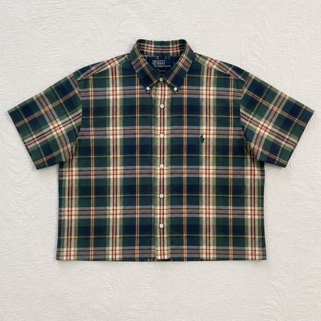 Upcycle Ralph Lauren Boxy Crop Top Shirt (DV -07)