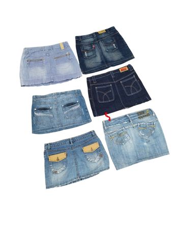 Vintage Denim Mini Skirt Mixv(VM-84)