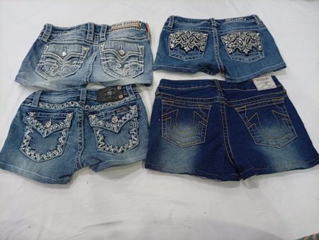 CR9970 Upcycled Kids Mix Branded Mini Denim Shorts