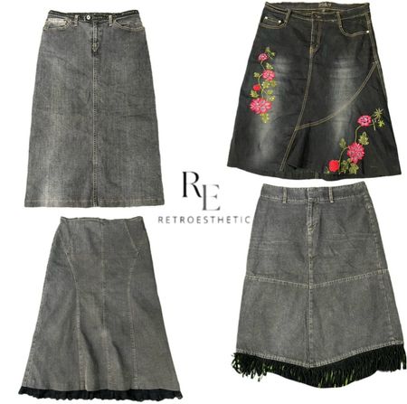 Y2K PARIS HILTON ERA GIRL DENIM MIDI SKIRT RE-3480