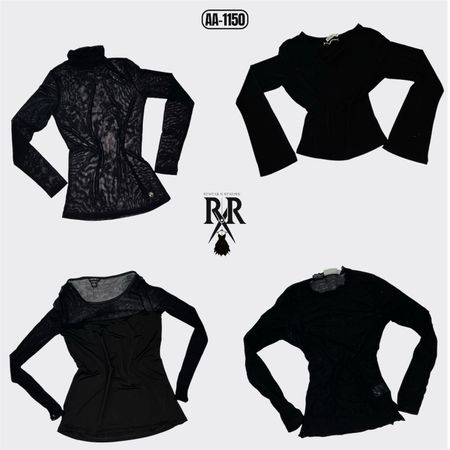 Y2K Black Gothic Full Sleeve Tops (AA-1150)
