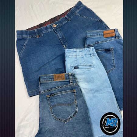 Mix branded denim shorts
