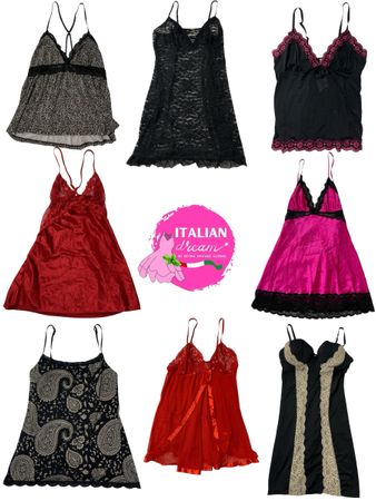 retro red & pink satin set
