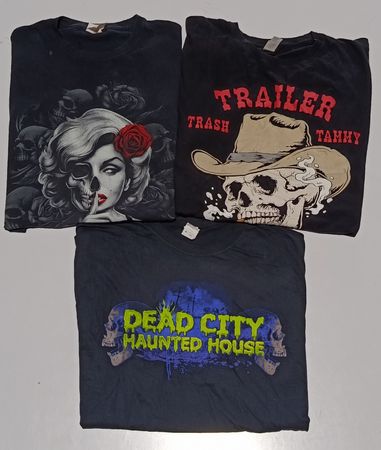 Skeleton Black Printed T-Shirts RV # 076