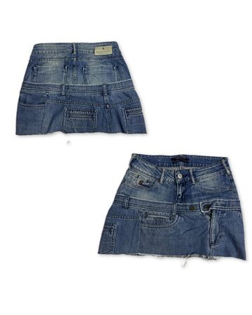UPCYCLED DOUBLE WAISTBAND MINI SKIRT
