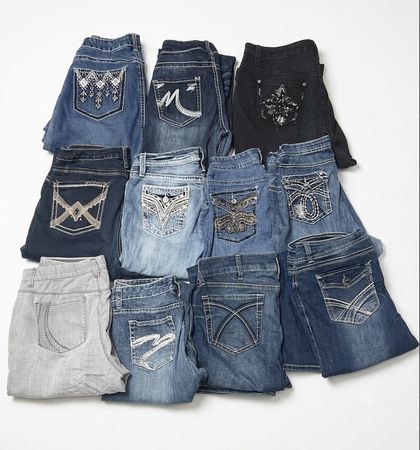 Unbranded Embroidery Jeans 12 pcs Bundle #35