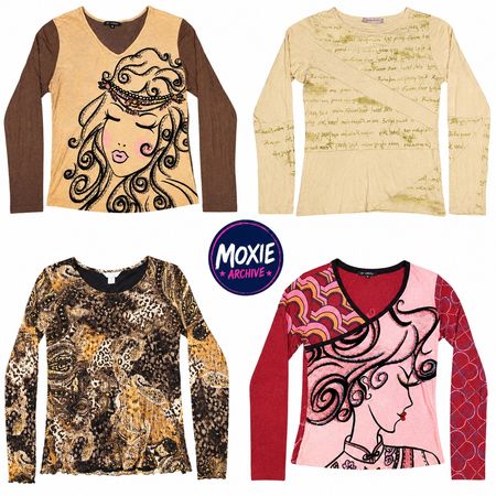 Y2K Chic Graphic Tops Collection – Long Sleeve Blouse: 8pcs LS1