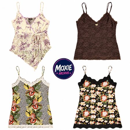 Vintage Floral Lace Camisoles with Spaghetti Straps: 9pcs C1