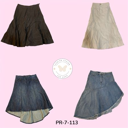 Vintage Denim Long Skirt – Y2K Everyday Casual Fashion  (PR-7-113)