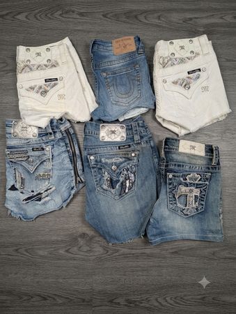 MISS ME TRUE RELIGION MECA MINI MICRO SHORTS