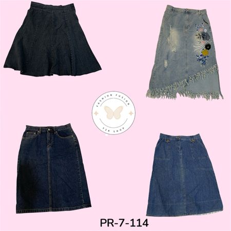 Y2K Washed Denim Long Skirt – Retro Blue Maxi Skirt Style  (PR-7-114)