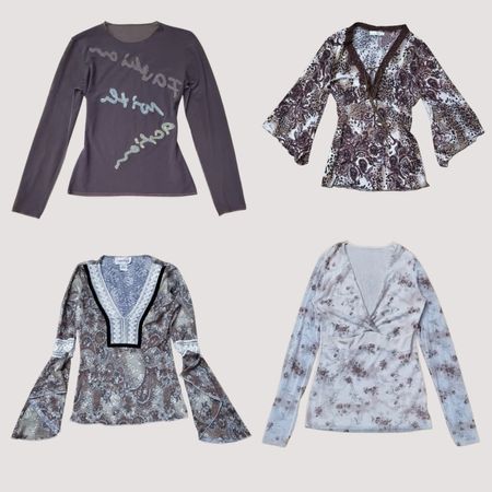 Y2K Grunge Mesh Tops