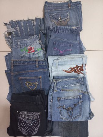 Y2k vintage mix brand embroidery ladies jeans