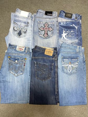 Y2k embroidered men’s jeans