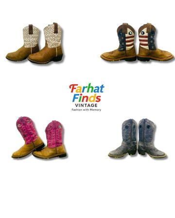 Vintage Kids Cowboy Boots Bundle ( FFV - 169 )