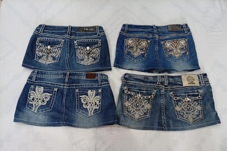 CR9995 Upcycled Y2K Mini Denim Skirts