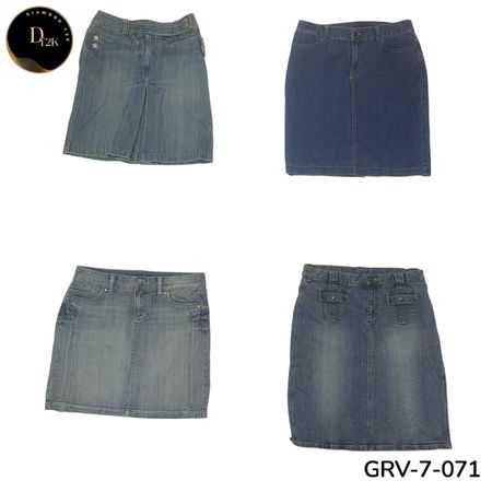 Women’s Denim Midi Skirt – Premium Y2K Vintage Style. (GRV-7-071)