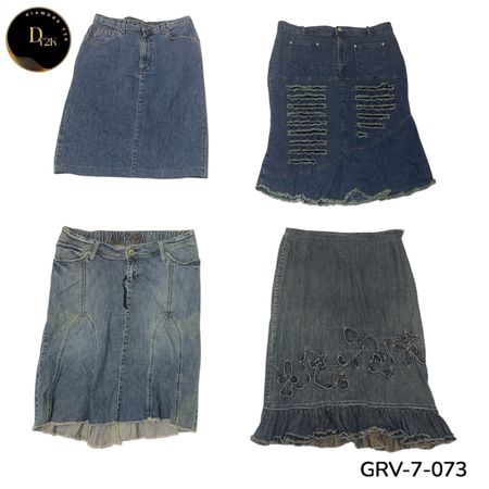 Women’s Denim Long Skirt – Premium Y2K Vintage Style Maxi Skirt. (GRV-7-073)