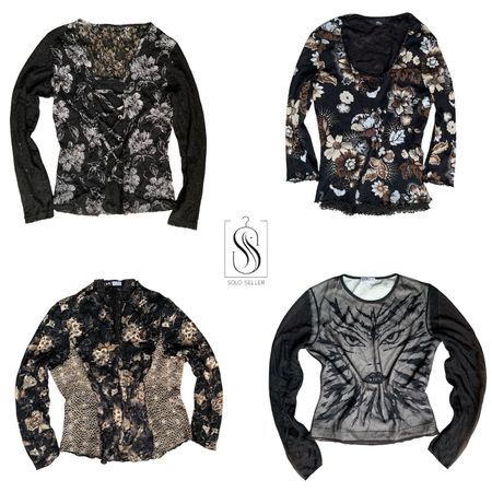 Y2K Black Gothic Full Sleeve Tops