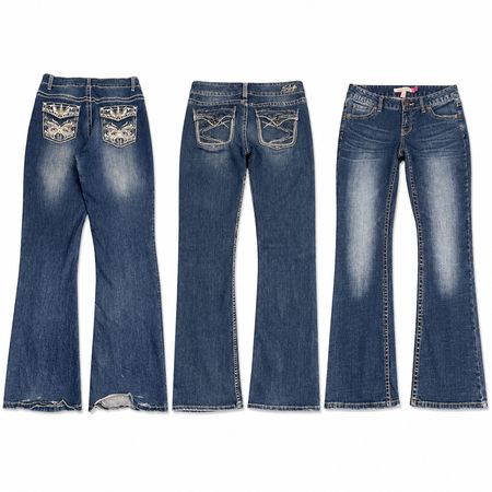 Y2K Embellished Embroidered Women Jeans
