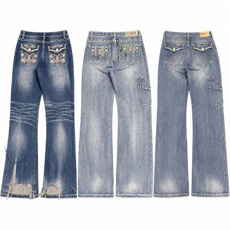 Y2K Embellished Embroidered Women Jeans