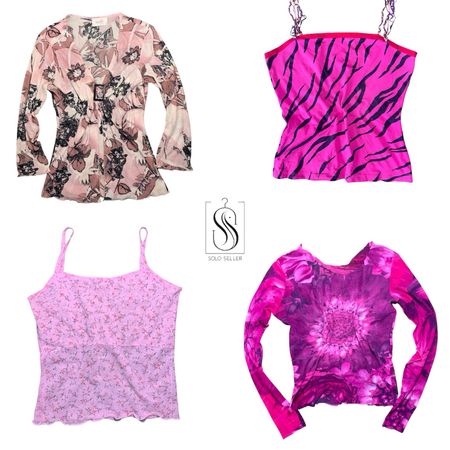 Y2K Baby Pink Mix Tops