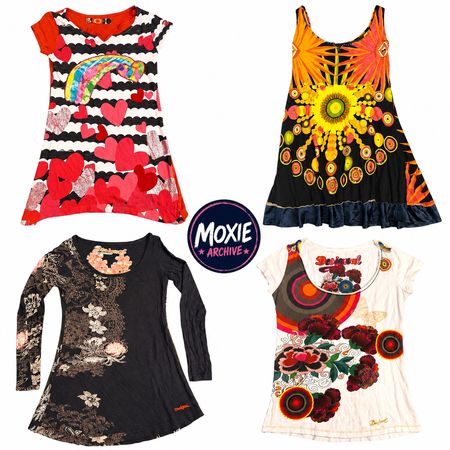 Retro Desigual Women's Mixed Apparel Bundle – Graphic, Floral & Artistic Tops: 8pcs D3