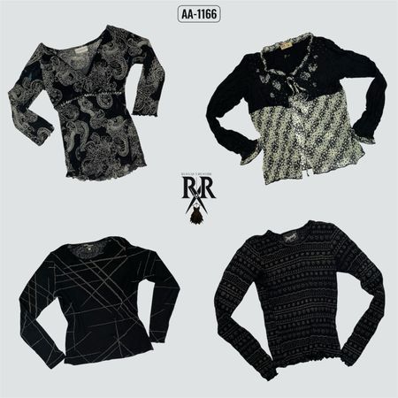 Y2k Black Gothic Full Sleeve Tops (AA-1166)