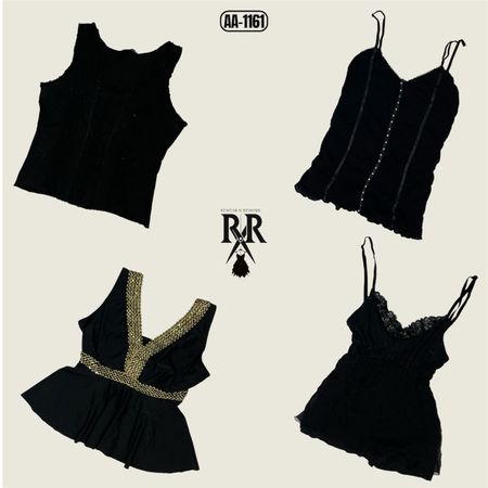 Y2K Black Gothic Cami Tops (AA-1161)